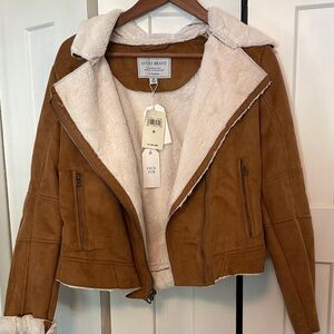 Lucky Brand Women's Brown Teddy Jacket
